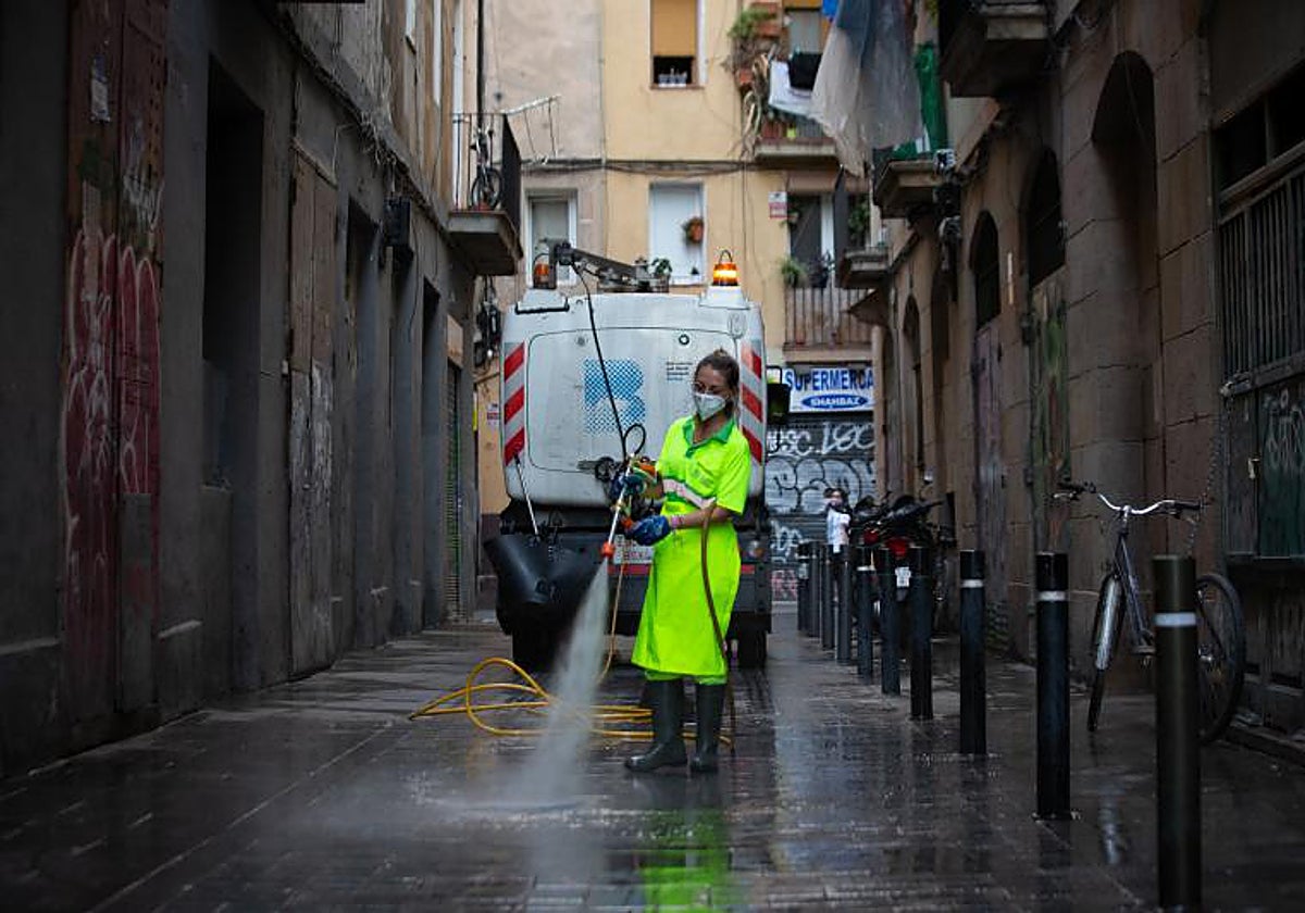 Limpieza en el centro de Barcelona