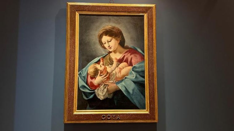 La obra 'Virgen con el niño' se ha incorporado este jueves con carácter temporal a la exposición 'Goya, del Museo al Palacio'