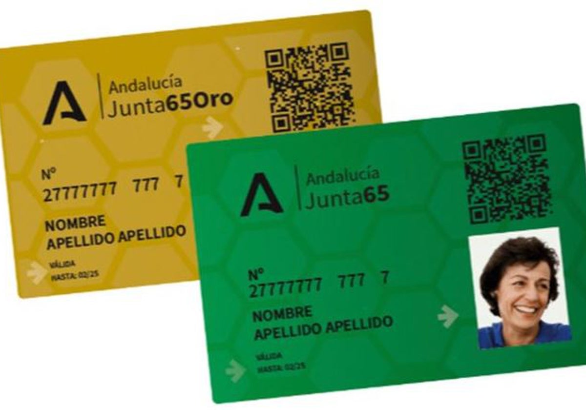 Tarjetas 65 de la Junta de Andalucía
