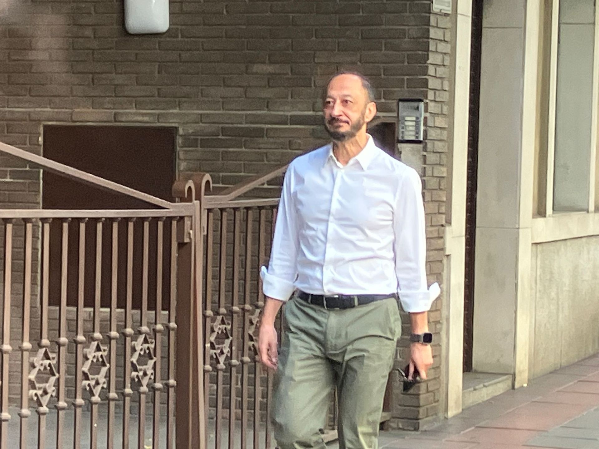 Alfonso Rodríguez Gómez de Celis en su llegada a Ferraz