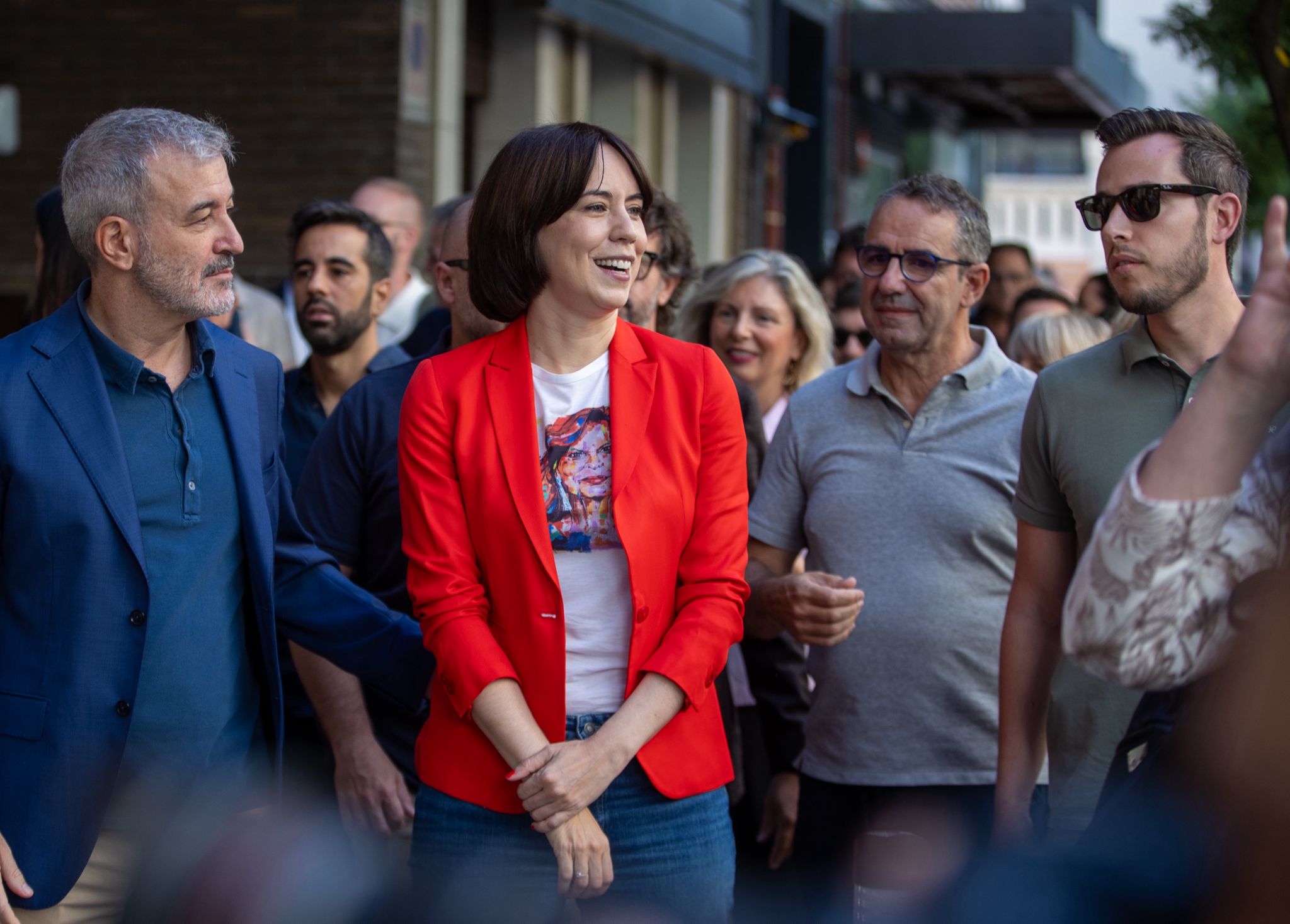 Diana Morant antes de entrar en la sede de Ferraz por el comité federal del PSOE