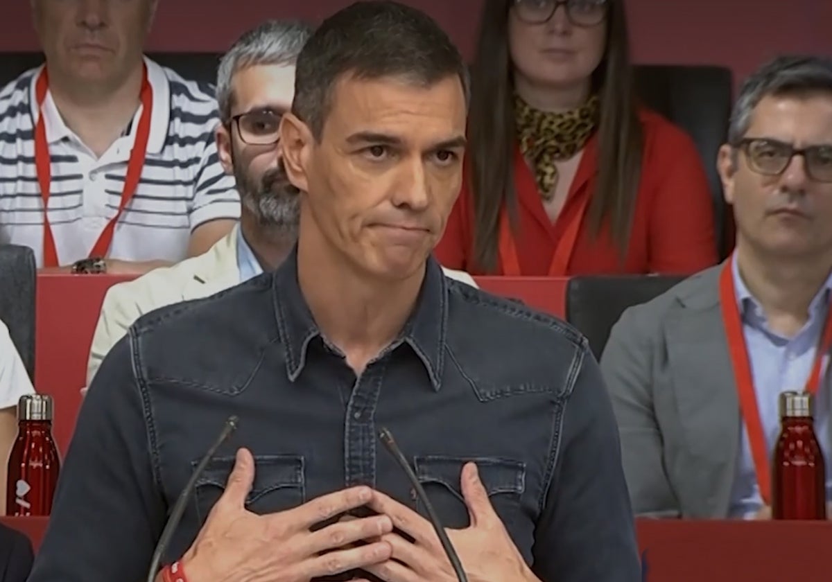 Pedro Sánchez en el Comité Federal del PSOE ABC