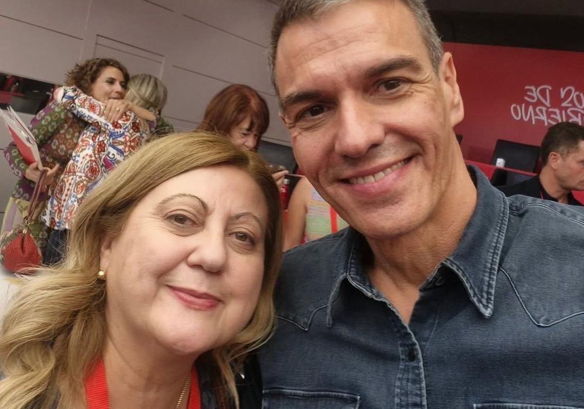 María Iglesias y Pedro Sánchez, fotografiados juntos en el Comité Federal del PSOE del pasado sábado