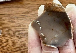 Una estudiante halla una lasca de silex de 1,2 millones de años en Orce