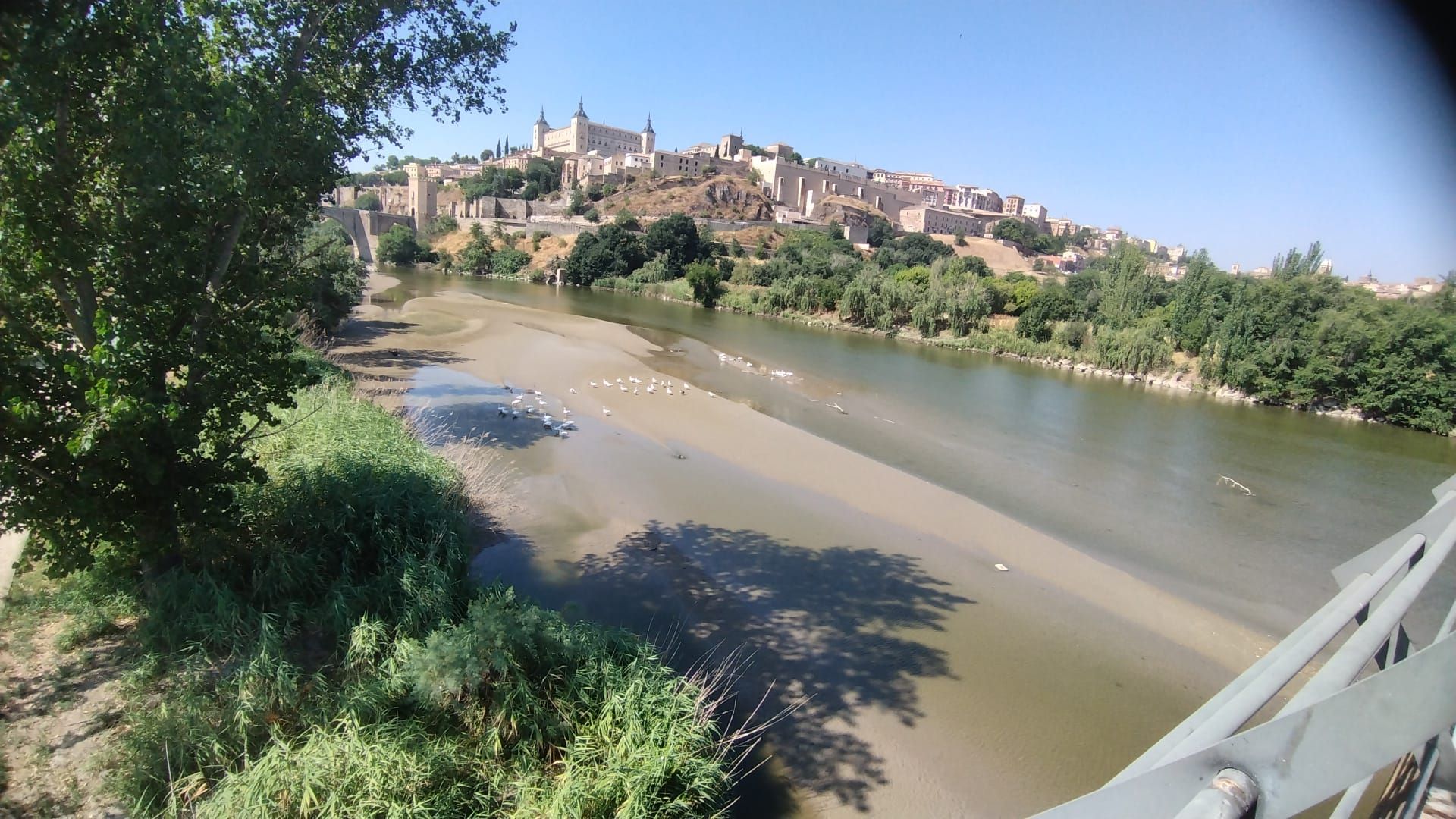 Las imágenes de la espectacular bajada del caudal del Tajo a su paso por Toledo