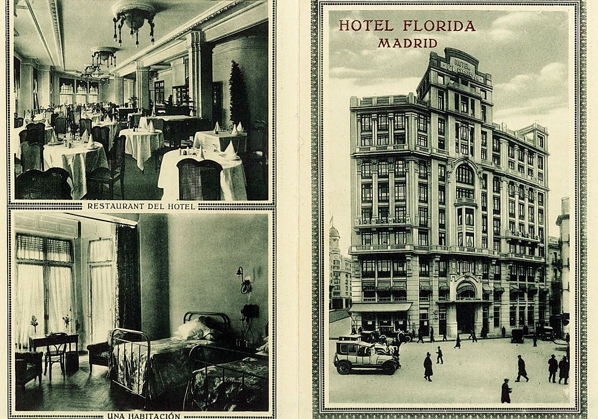 Postal del Hotel Florida, de Madrid
