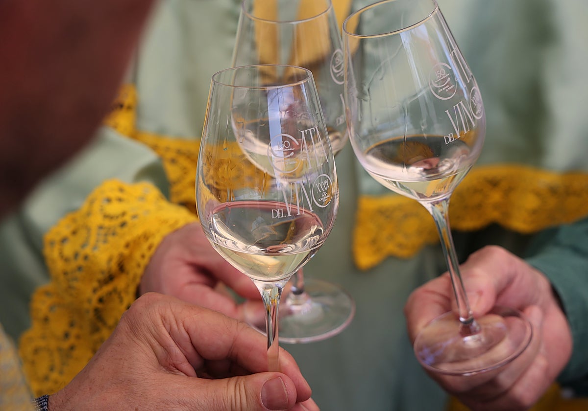 Copas de fino Montilla-Moriles en la última cata celebrada en Córdoba