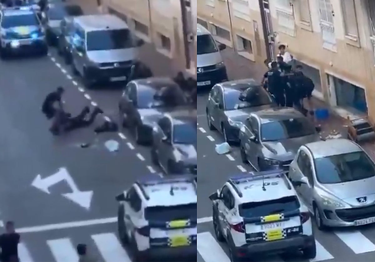 Imagen de la intervención policial con agresiones a agentes que tuvo lugar el viernes en Torrevieja