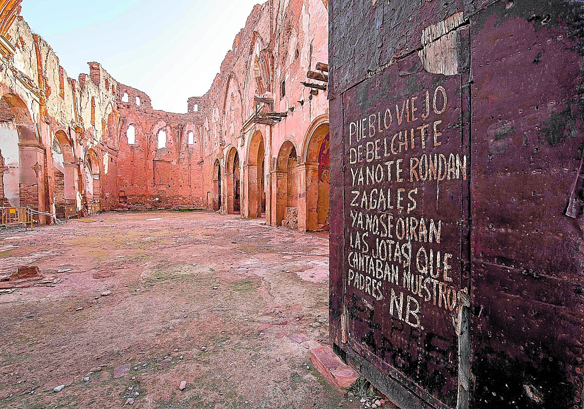Una imagen del pueblo viejo de Belchite, donde murieron unas 5.000 personas en uno de los combates más duros de la Guerra Civil Española