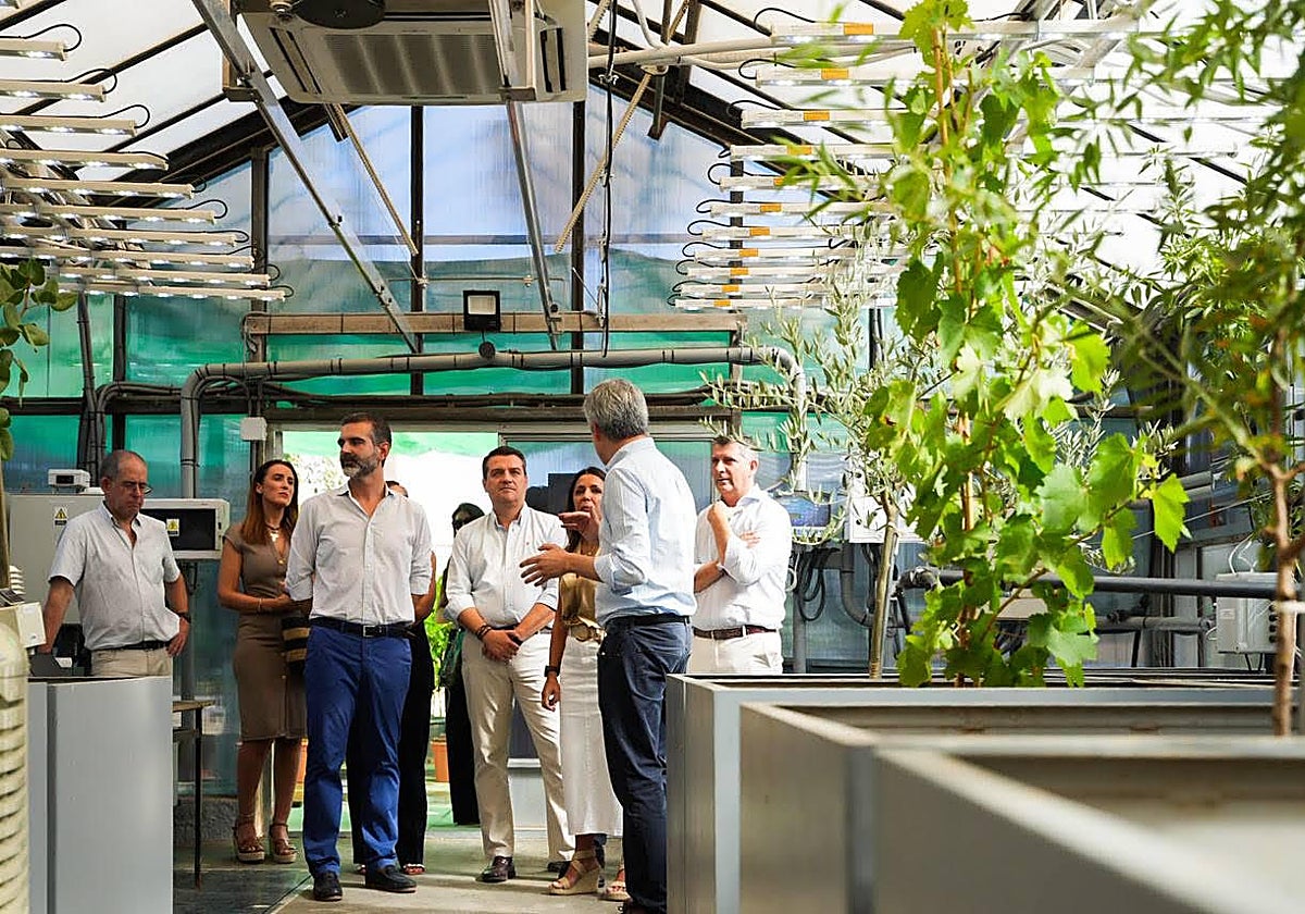 En el centro, el alcalde José María Bellido junto al consejero de Agricultura en el Ifapa