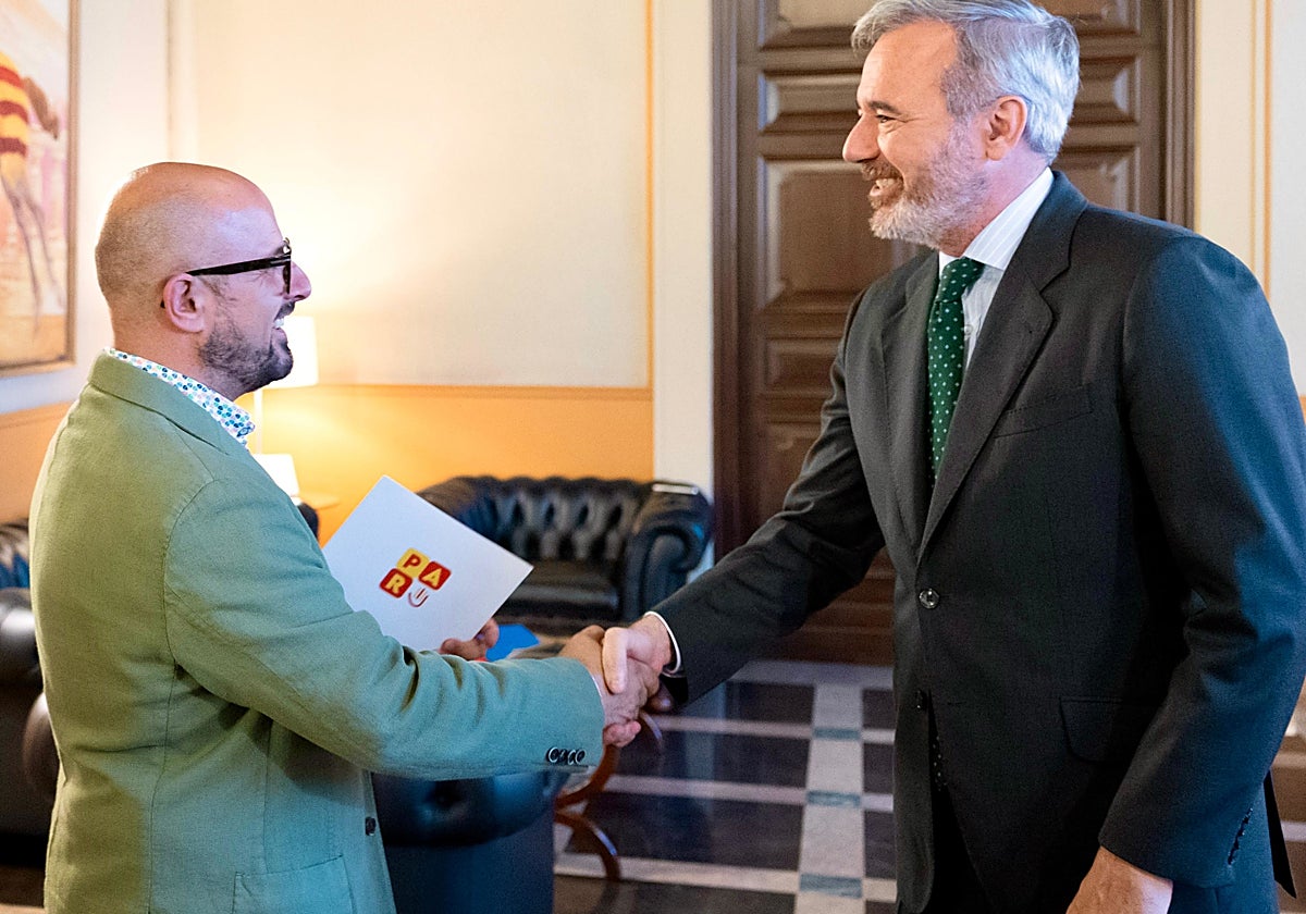 Alberto izquierdo apoyó la postura de frentismo común que propone Azcón. Ayer, en su encuentro en Pignatelli