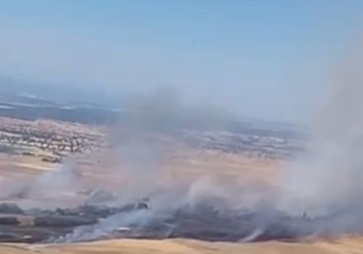 Incendio en el paraje Valdecaños, en Maqueda (Toledo)