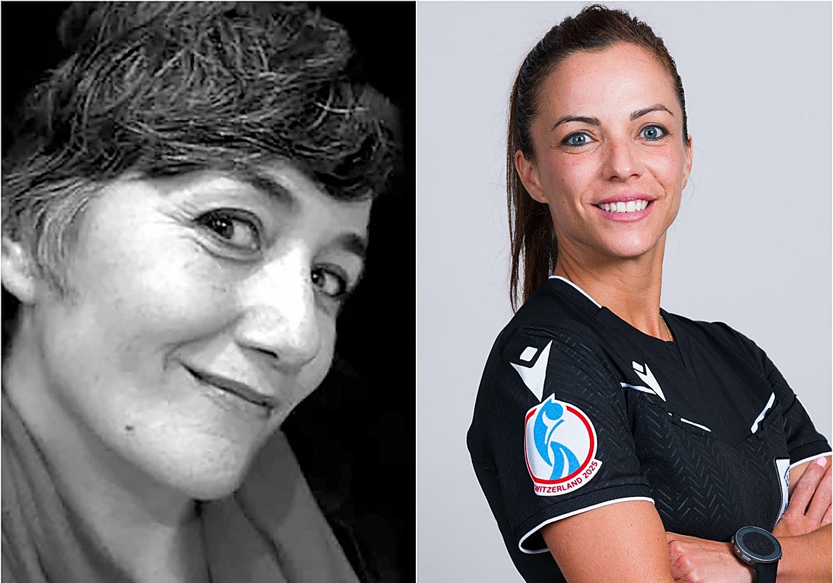 La ilustradora Noemí Villamuza y la árbitra Marta Huerta de Aza