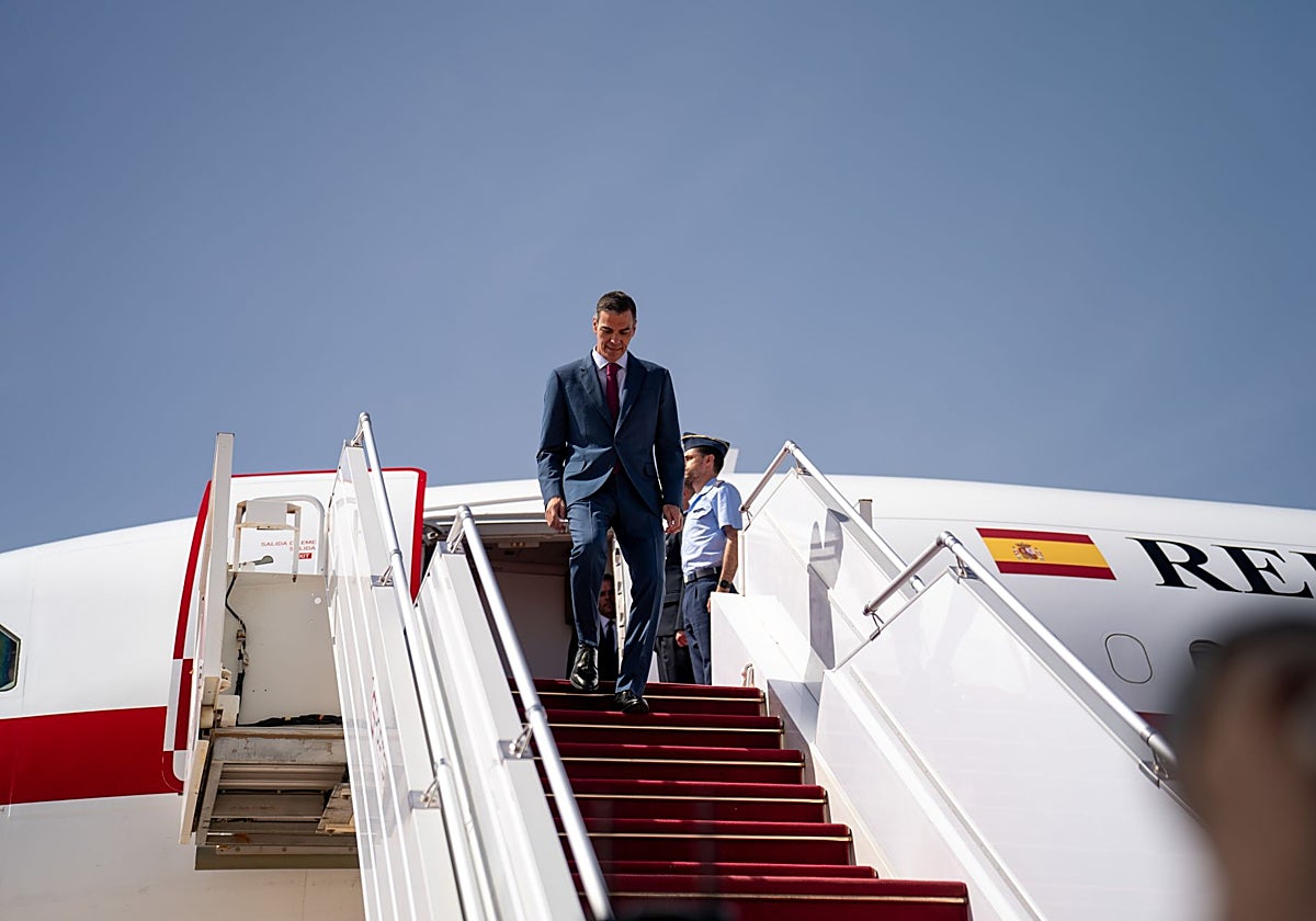 El presidente del Gobierno, Pedro Sánchez, el jueves, en Mauritania