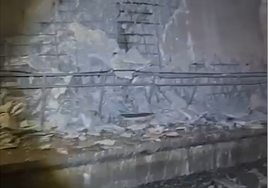 Se desprende parte de la bóveda del túnel del AVE en el Valle de Abdalajís