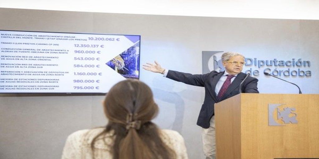 La Diputación de Córdoba aumenta en 6,52 millones la inversión en obras hidráulicas y supera los 34 en este mandato
