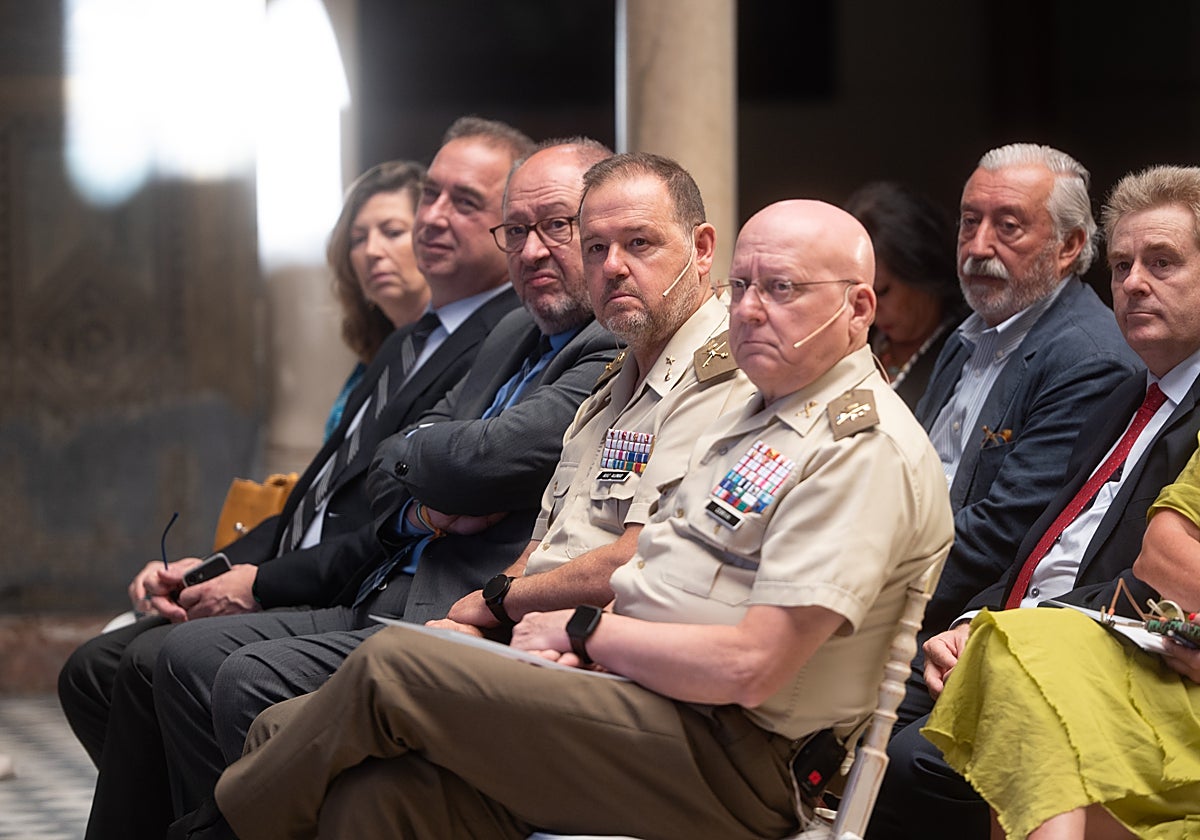 El teniente general Luis Cebrián, en un momento de las jornadas de la Base Logística de Córdoba en Sevilla
