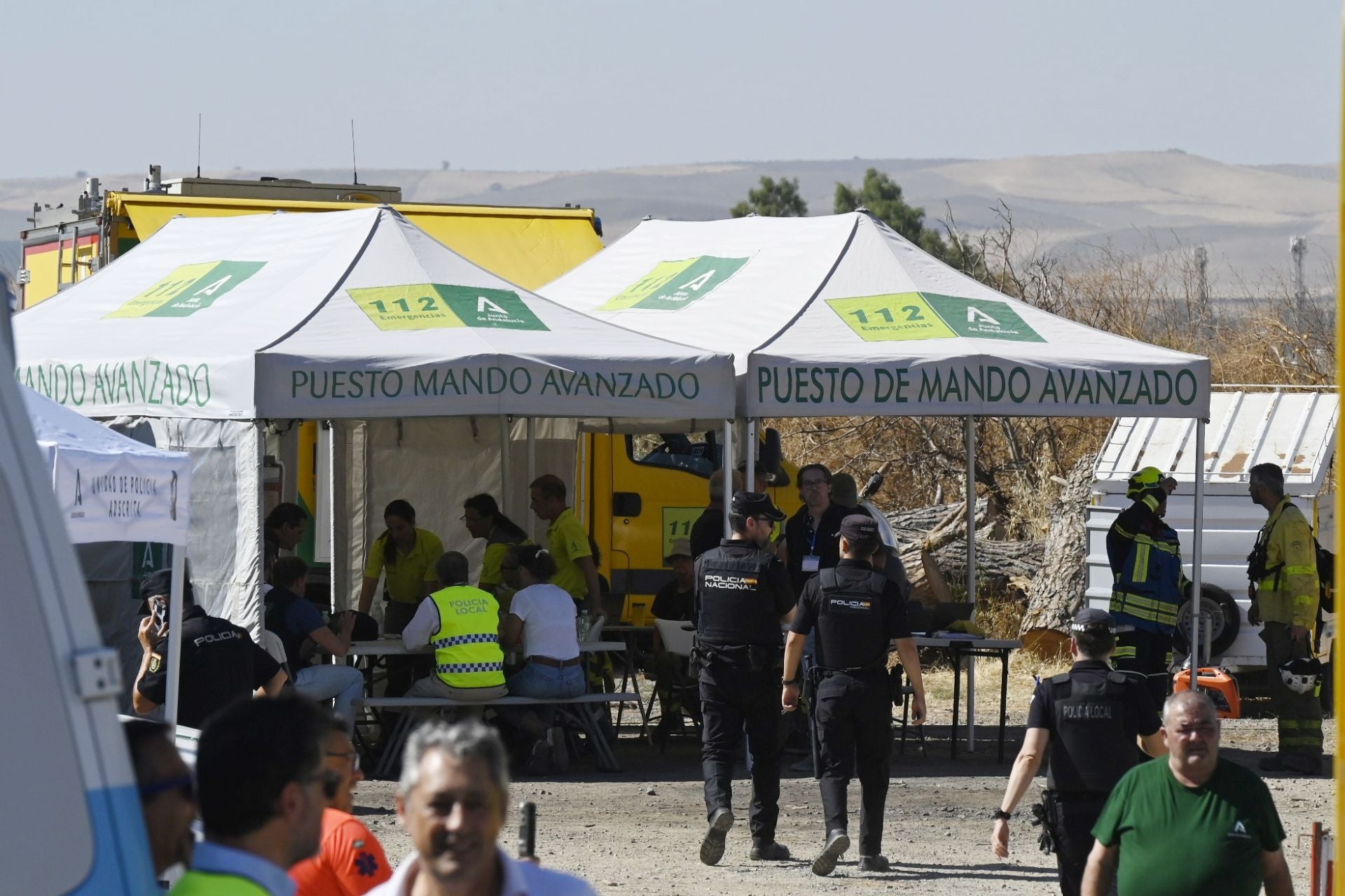 Las mejores imágenes del centro de operaciones para el incendio en la Sierra de Córdoba