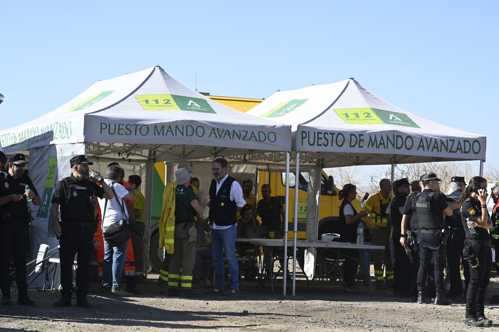 Las mejores imágenes del centro de operaciones para el incendio en la Sierra de Córdoba