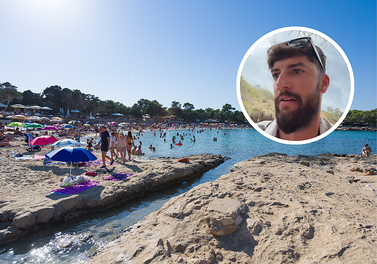 Montaje de Carliyoelnervio con una playa de Ibiza