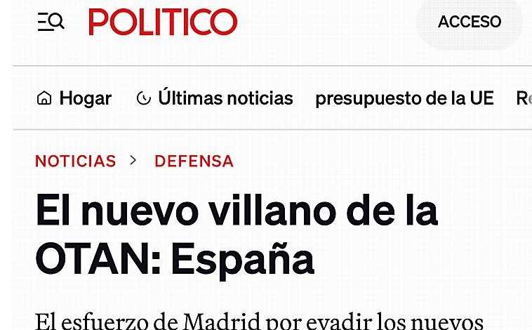 Imagen - Captura del artículo del diario europeo 'Politico'