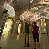 El MNAC accede a que los técnicos de Aragón tomen muestras de las pinturas de Sijena el último día de trabajo