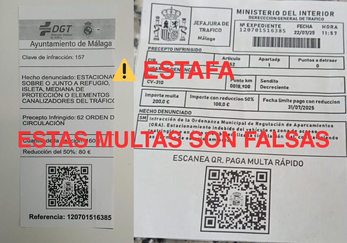 Ejemplo de la nueva estafa en Málaga de la que alerta la DGT