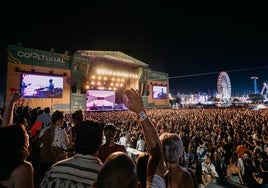 Recinto de conciertos del 'Cootural Fest' durante la Feria de Almería en 2024