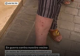 Una vivienda en Cabra acumula basura que desata una plaga de chinches y terror vecinal