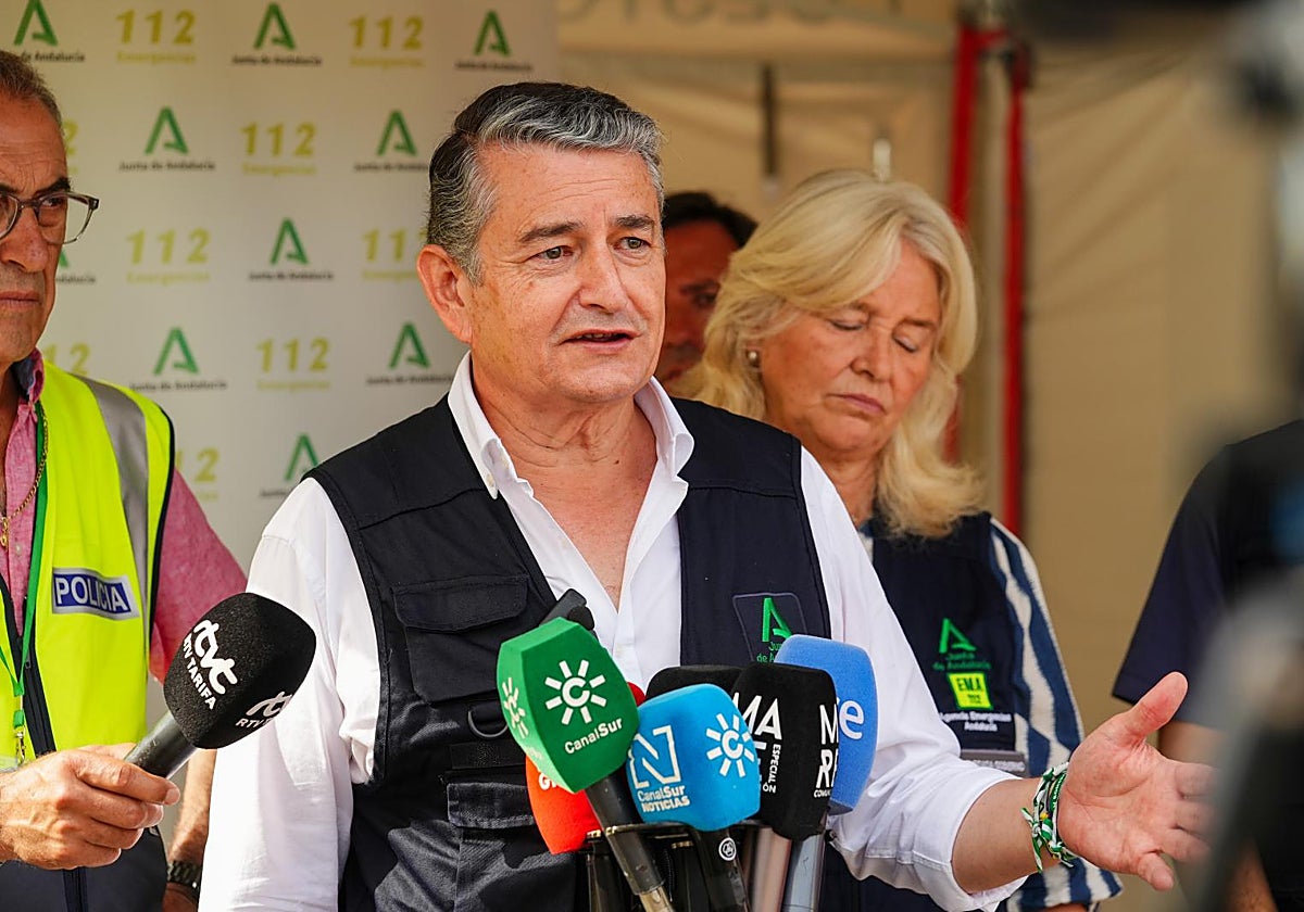 Sanz, hace unos días informando sobre el fuego de Tarifa