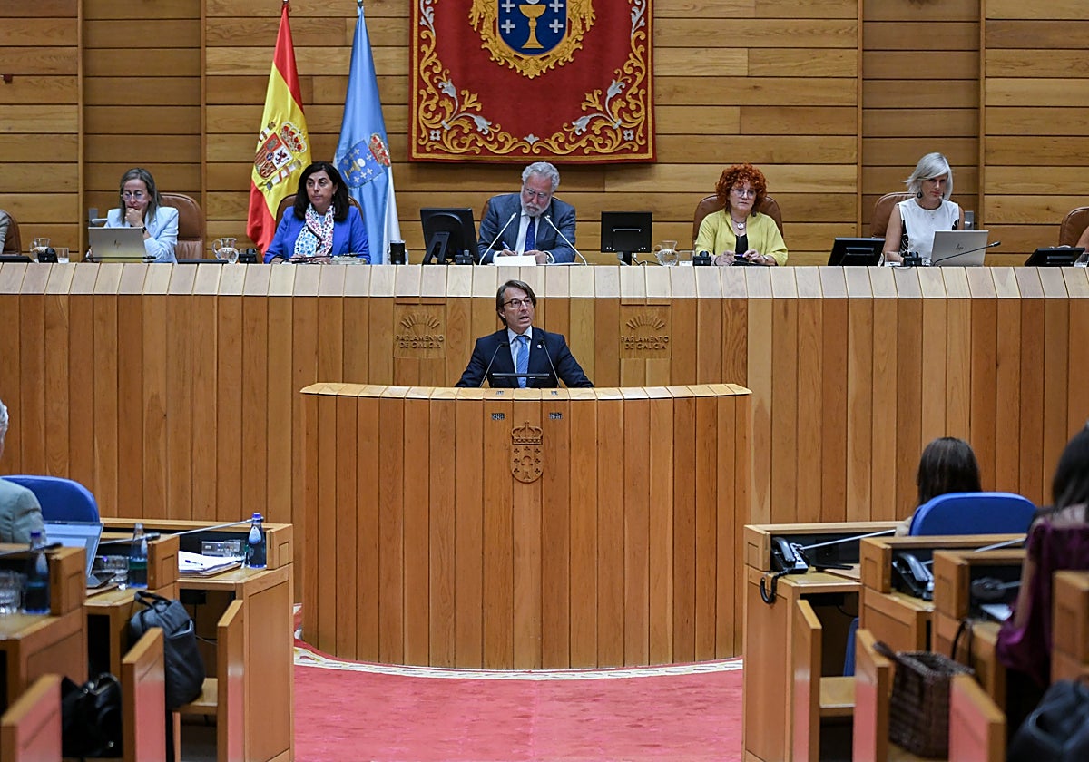 Miguel Corgos, el pasado lunes en el Parlamento durante el debate del techo de gasto