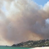 La columna de humo sobre zonas pobladas