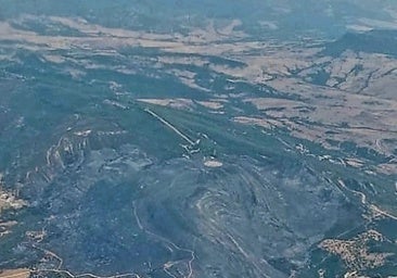 Vista aérea del incendio