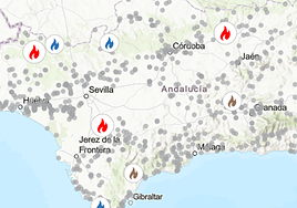 Este es el mapa de Andalucía que te informa de los incendios en tiempo real