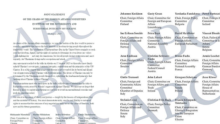 El documentos firmado por 22 parlamentos excepto el Congreso de los Diputados