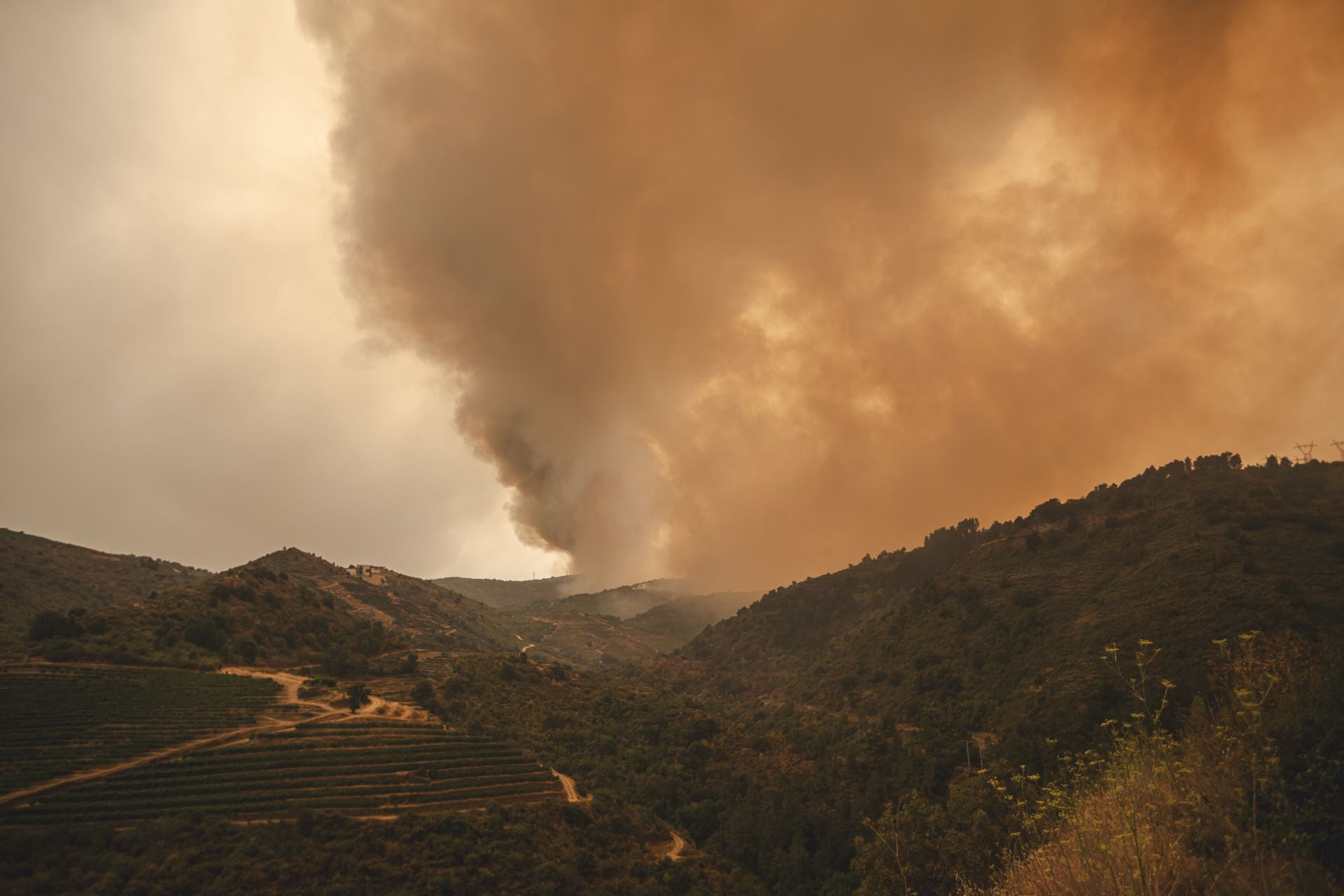La primera línea contra el incendio más devastador de Galicia, en imágenes