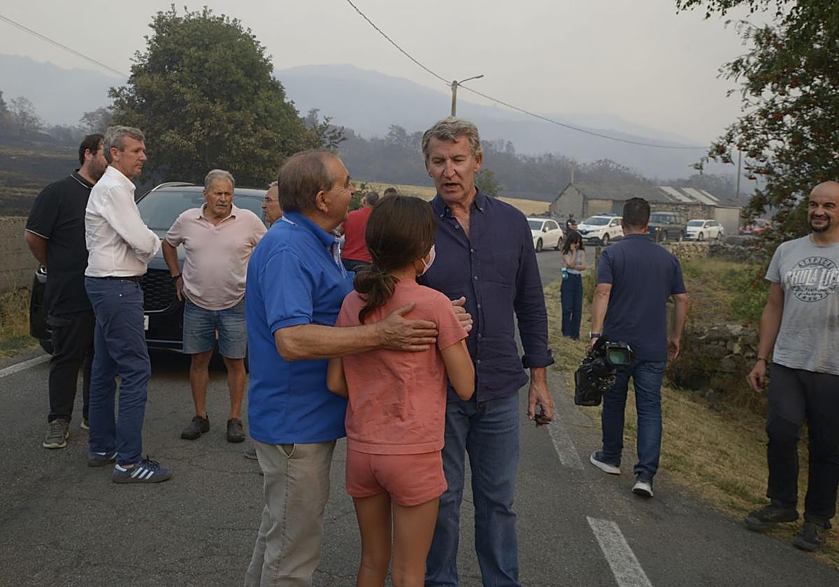 El presidente del Partido Popular, Alberto Núñez Feijóo en Chandrexa de Queixa, Ourense