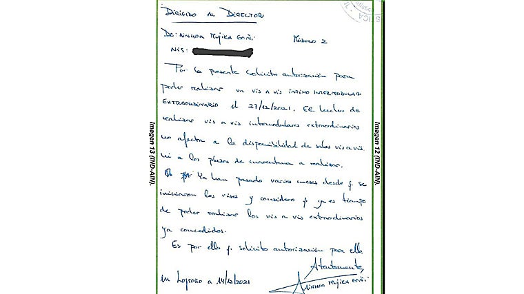 Carta escrita por Ainhoa Múgica