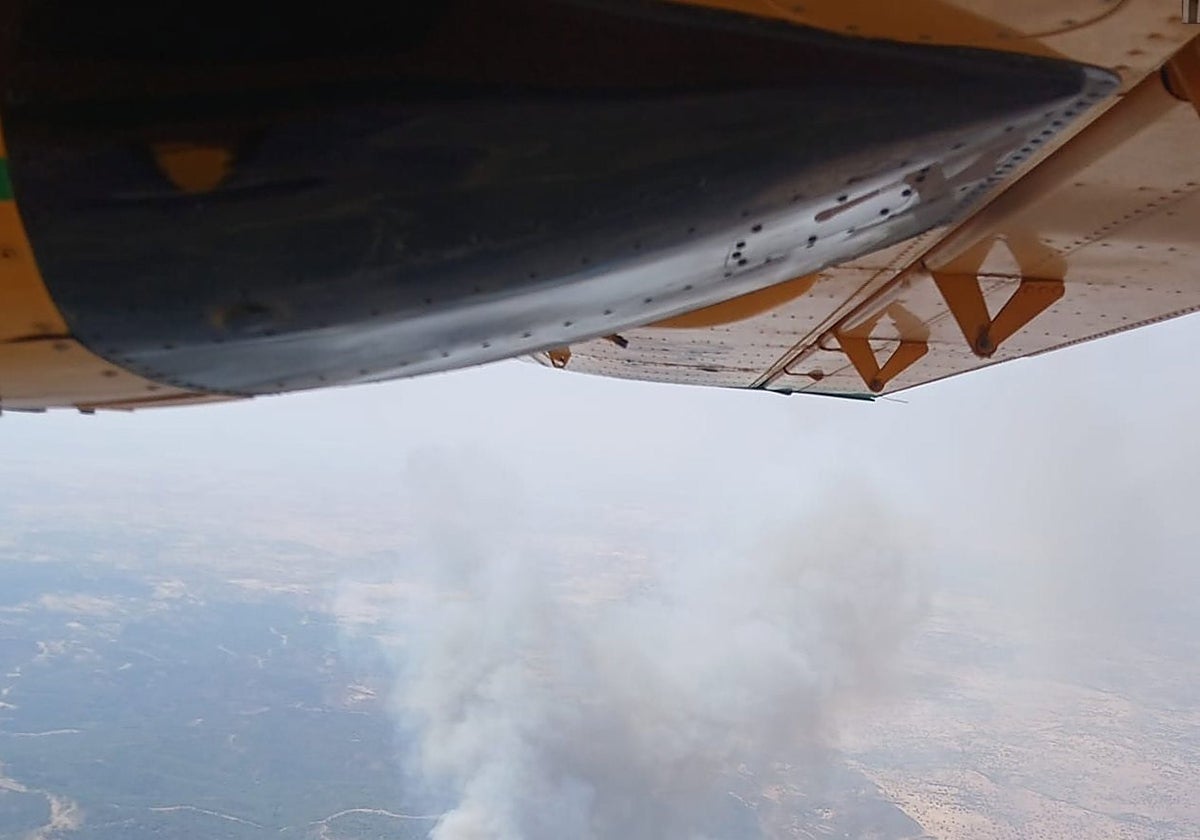 El anterior incendio declarado en el paraje La Contienda de Aroche (Huelva).