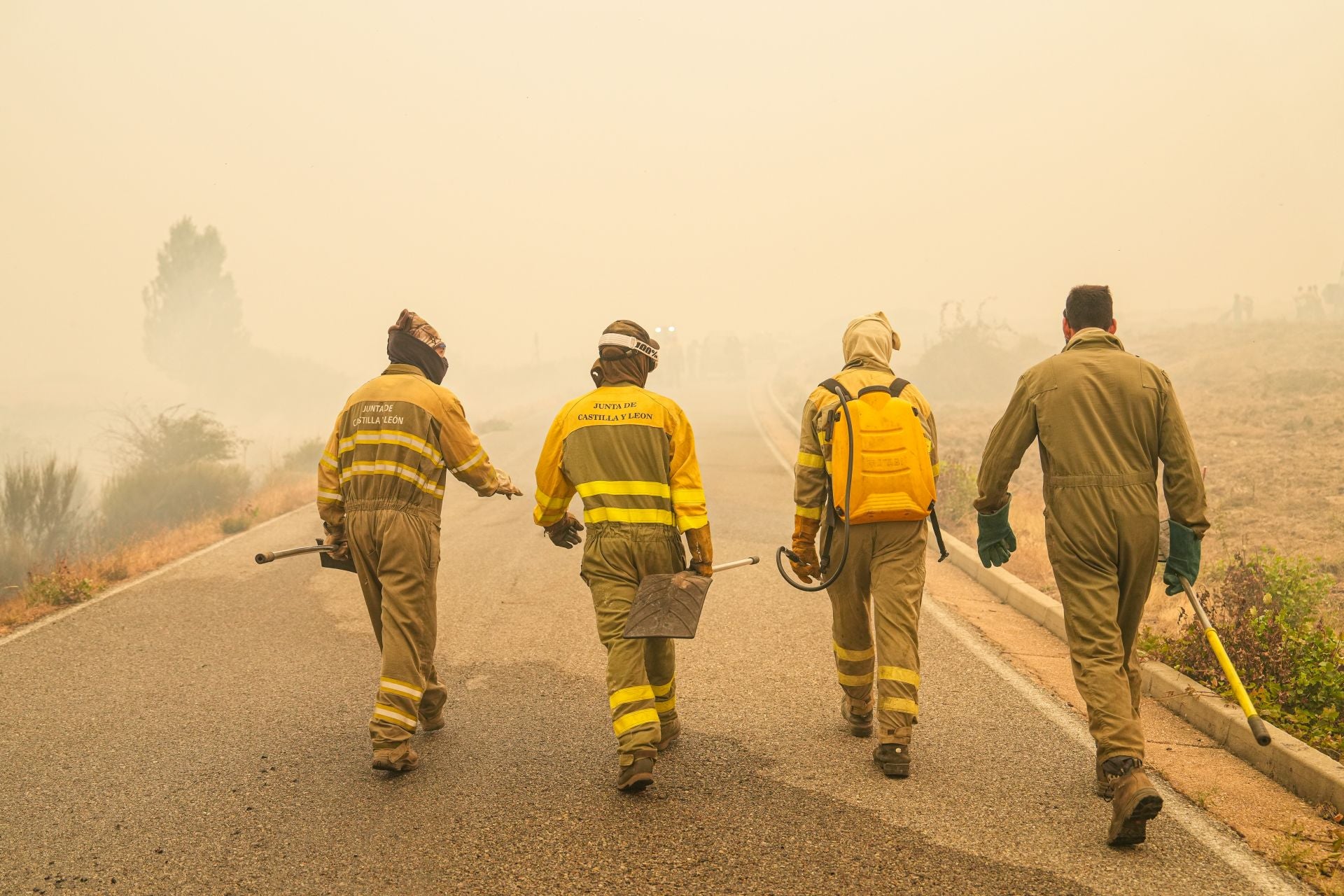 Miembros del dispositivo de extinción de incendios