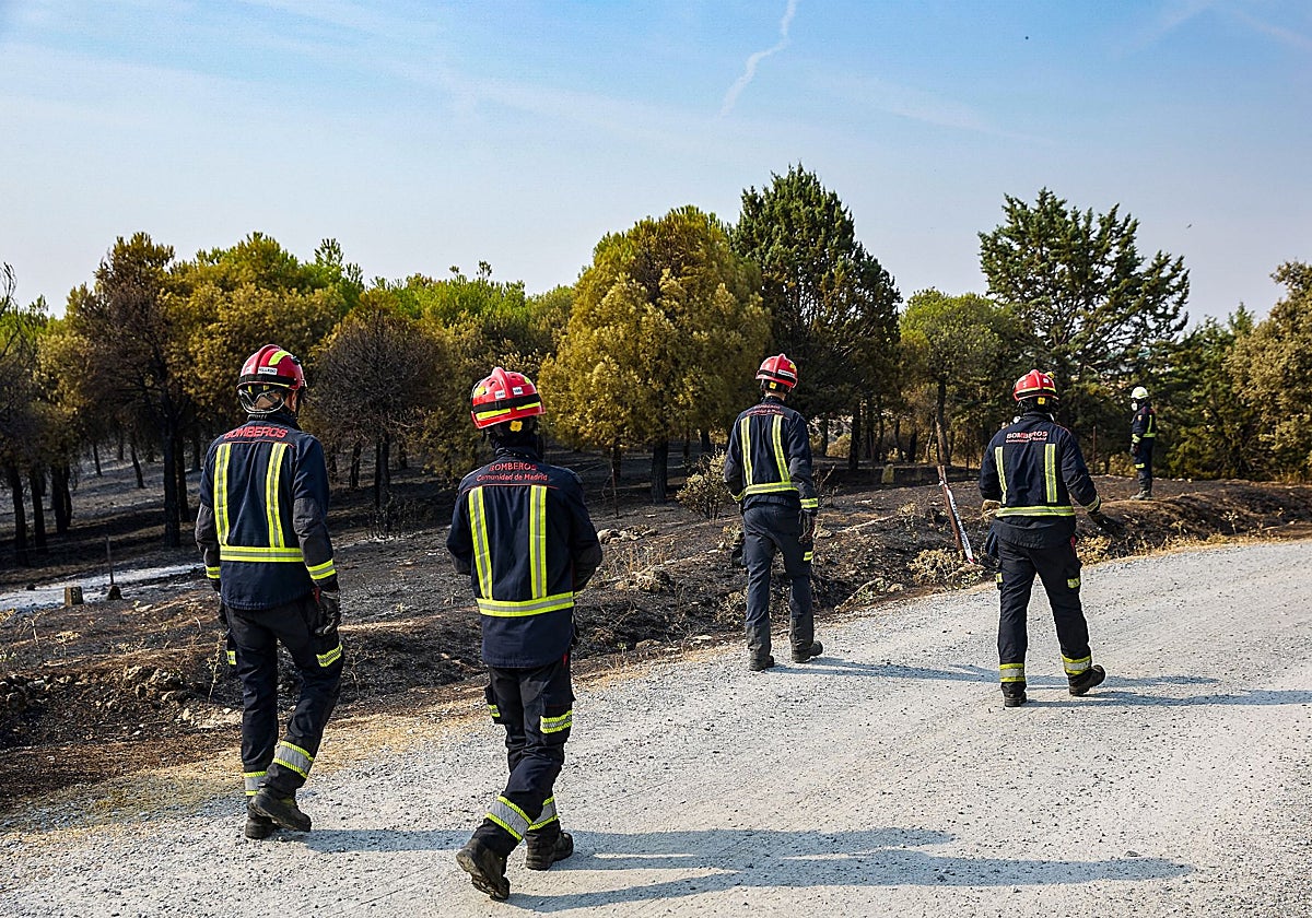 Bomberos atendiendo a un incendio en la Comunidad de Madrid