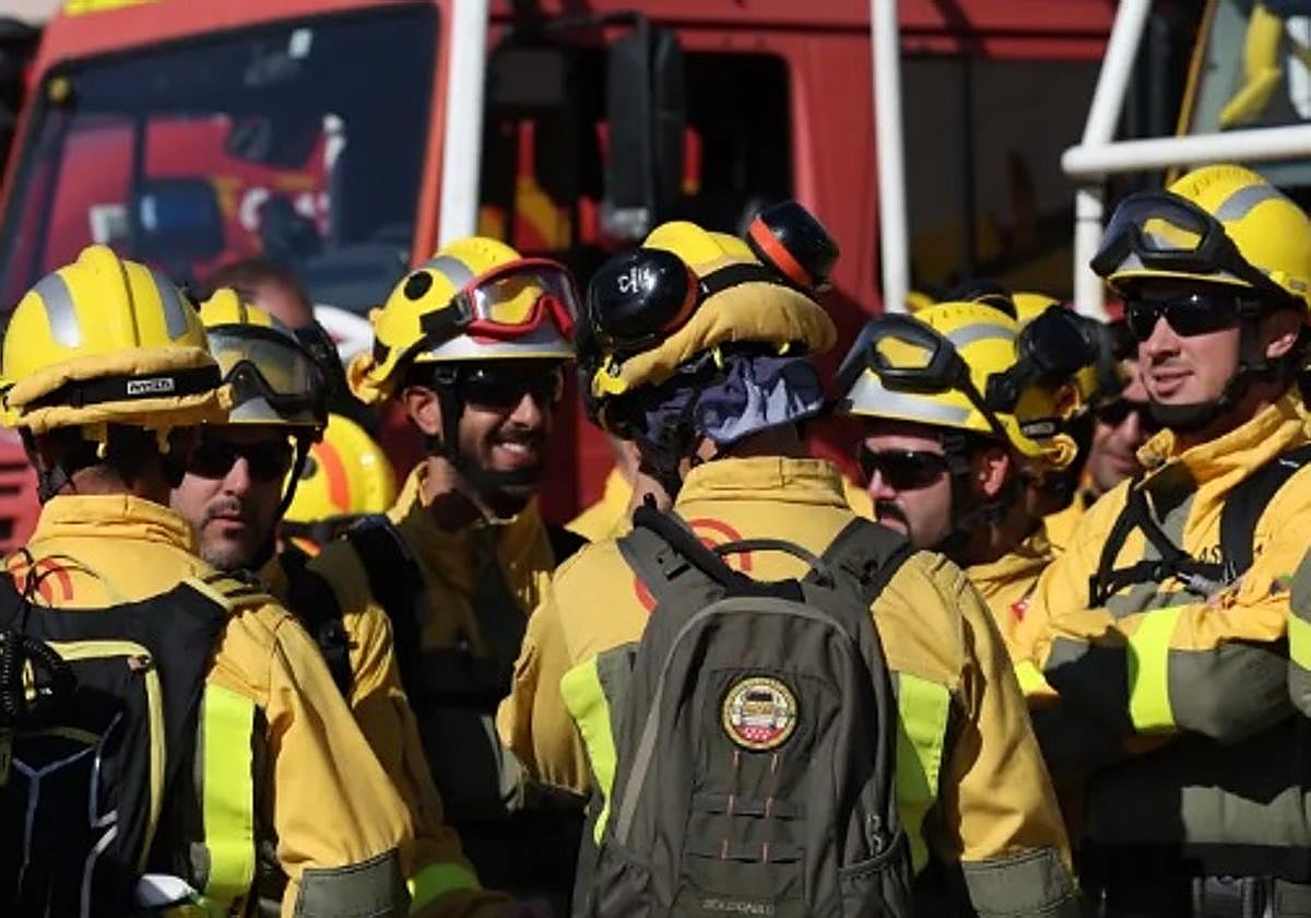 Miembros de las brigadas forestales que trabajan en Madrid