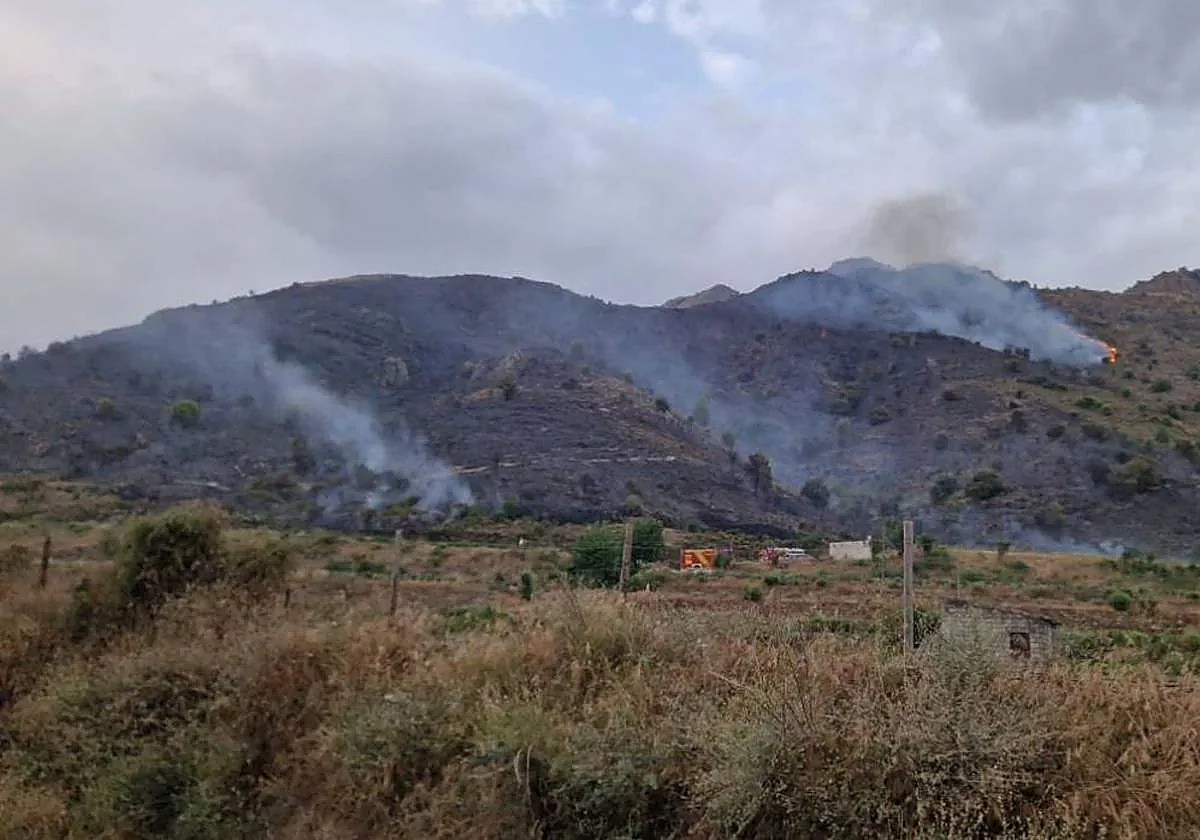 Imagen del incendio en la comarca de Alhama de Granada