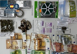 Desarticulan dos puntos de venta de droga en Valencia: desde éxtasis y cocaína hasta setas alucinógenas y un revólver