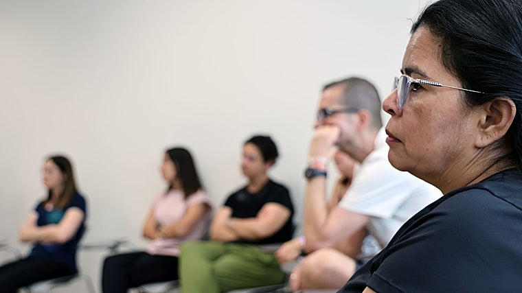 Imagen de uno de los grupos de ayuda a pacientes UCI en el Hospital la Fe de Valencia