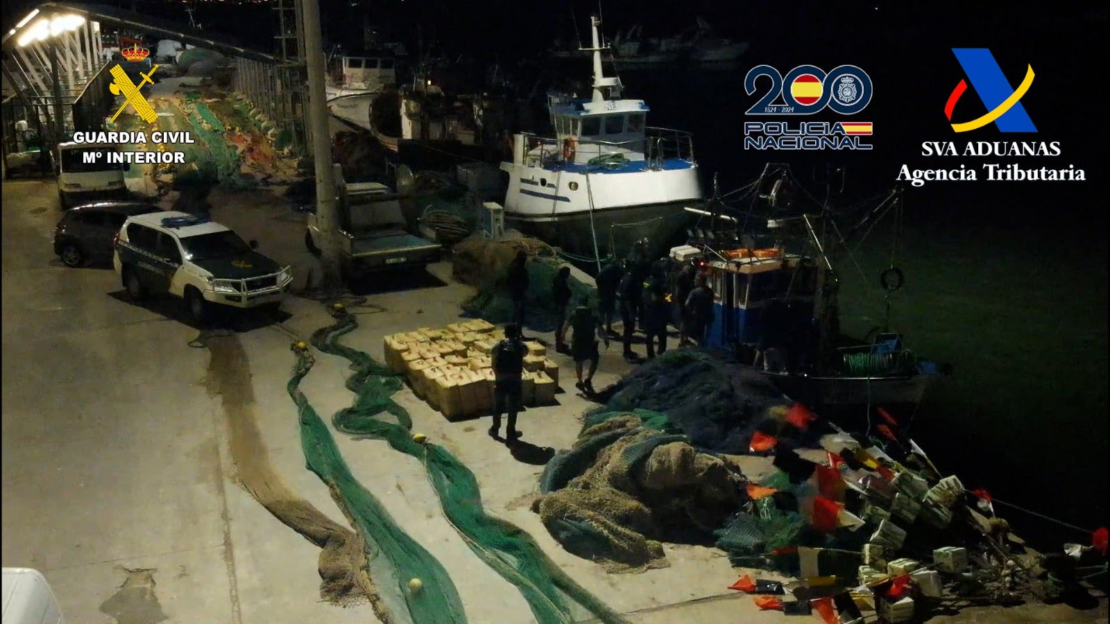 Dos tripulantes de un pesquero, cazados con 2.000 kilos de hachís rumbo a Isla Cristina