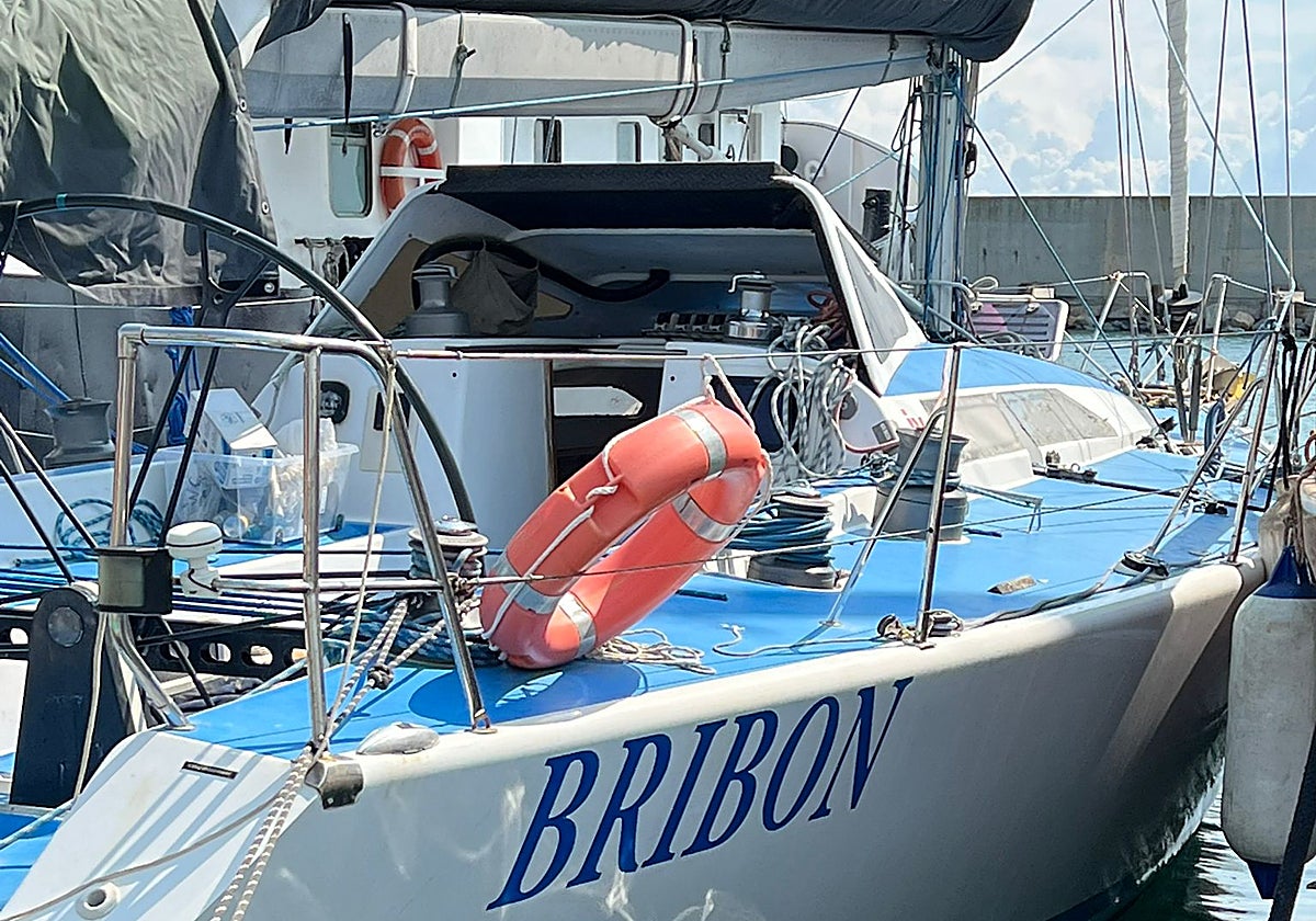 El Bribón que hoy ha partido hacia Gaza, fotografiado ayer en el Puerto Fórum de Barcelona