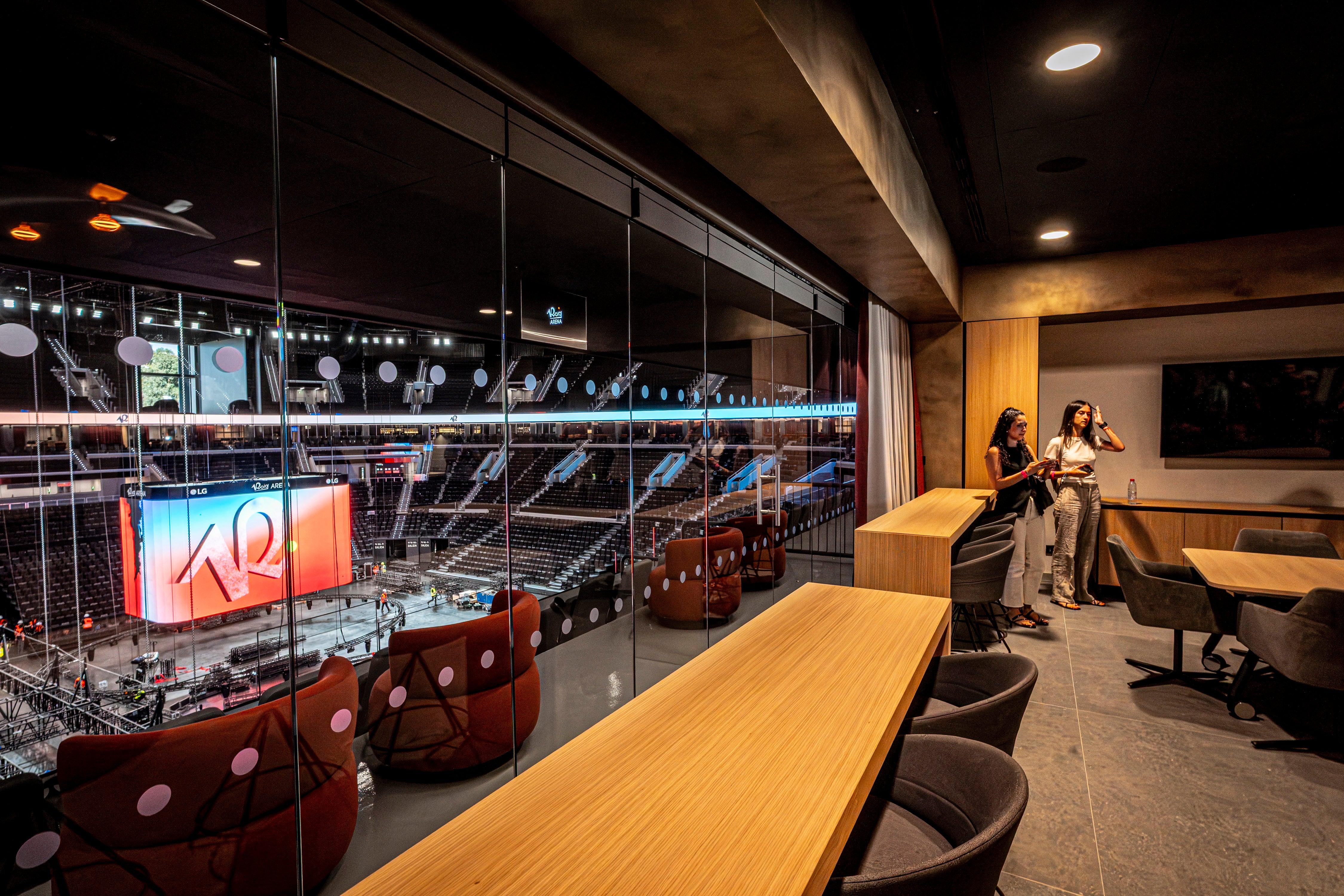 Butacas vip desde las que se puede ver la cancha del Roig Arena.