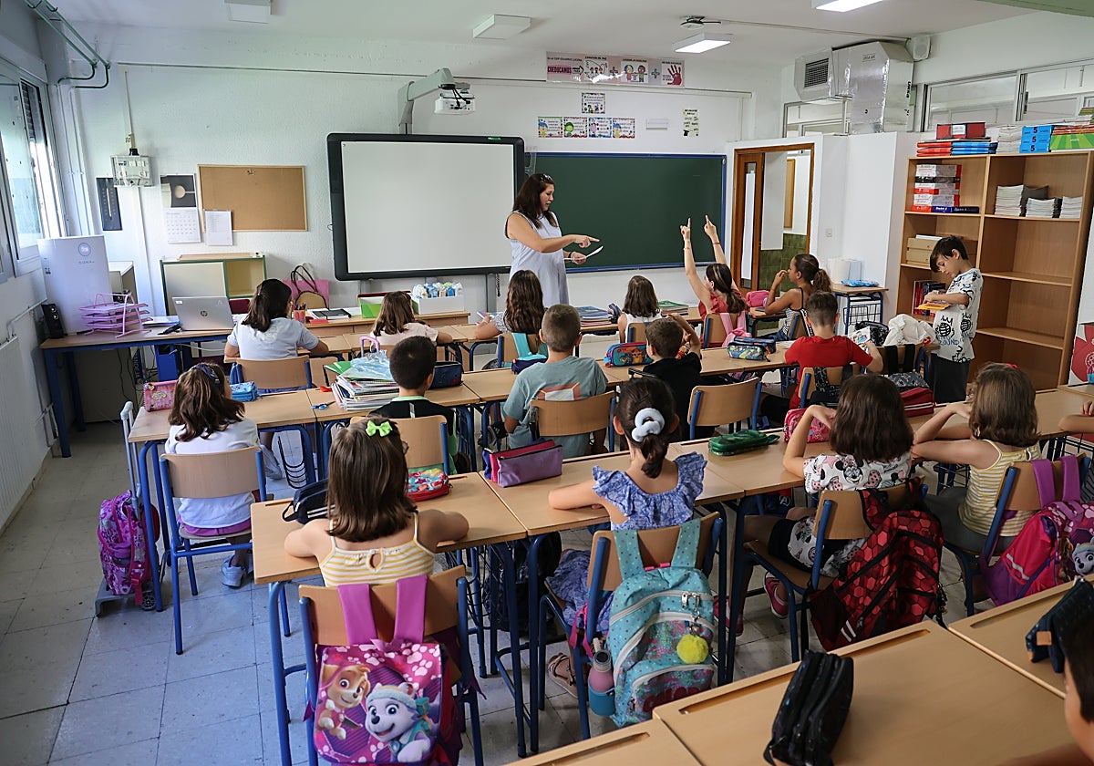Una clase del colegio público Eduardo Lucena
