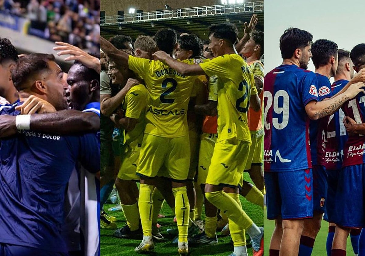 Imagen de archivo de los jugadores del  Hércules, Eldense y Villarreal B